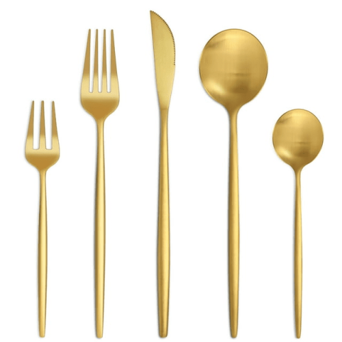 Bestdin Silverware Set, 20-Piece Stainless Steel Flatware Set, Tableware Cutlery Set Service for 4, Utensils for Kitchens, Dishwasher Safe, Glod Bestdin Silverware Set, 20-Piece Stainless Steel Flatware Set, Tableware Cutlery Set Service for 4, Utensils for Kitchens, Dishwasher Safe, Glod